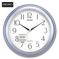 Velashop นาฬิกาแขวนผนังไซโก้ Seiko ขอบพลาสติกสีบอร์นฟ้า หน้าขาว ขนาด 12 นิ้ว รุ่น QXA327L , QXA327