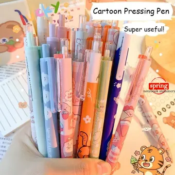 6pcs, Sakura Pens, Pink Pens, 0.5mm, Gel Pen, Cartoon Pen, Kawaii Stationary,  Cute Pens, Sign Pen, Gel Ink Pen, Planner Pen, Black Gel Pens 