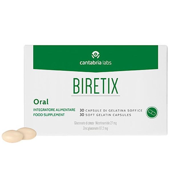 biretix-oral-30capsules-ผลิตภัณฑ์-เสริมอาหาร-ควบคุมความมัน-ลดโอกาสการเกิดสิว-30-เม็ด