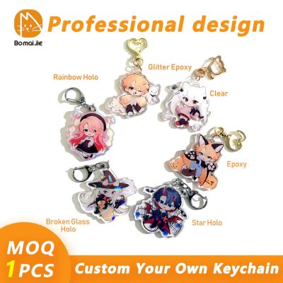 【CW】☏✤  Custom Chain Cartoon Llavero Keychain Photo Anime Charms Personalized Designer Keychains