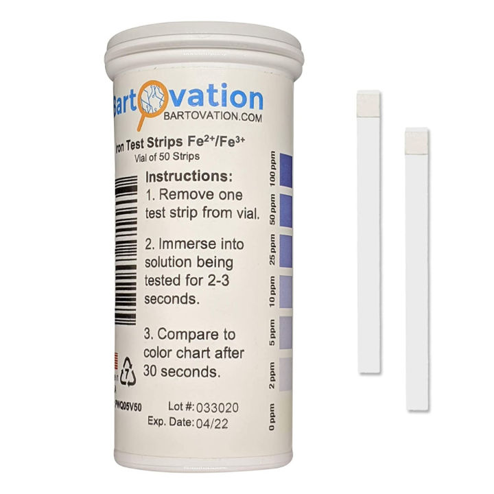 bartovation-iron-test-strips-0-100-ppm-vial-of-50-strips-for-measuring-free-soluble-iron-fe2-and-fe3
