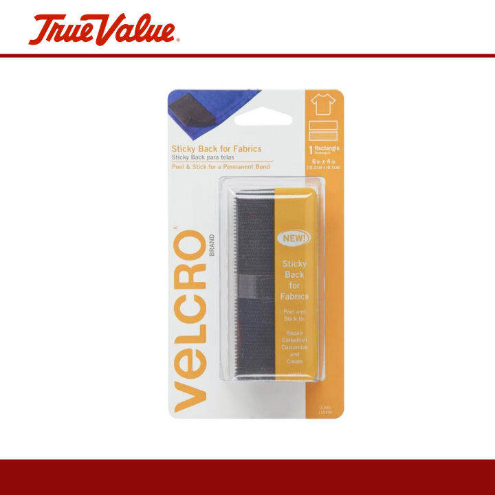 Velcro Sticky Back for Fabrics Set 6"x4" Rectangles, Black, 91880