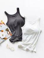 Japanese muji wear bra and breast pad one female thread condole belt vest outside the spring and summer wear round collar base