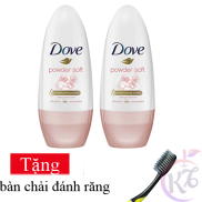 Combo 2 chai Lăn khử mùi Dove dưỡng da trắng mịn chai 40ml hương phấn thơm