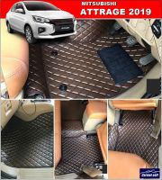 ยางปูพื้นรถยนต์MITSUBISHI ATTRAGE 2019 พรมลายDIAMOND 10ชิ้น เต็มคัน