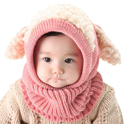 0-3ปีทารกแรกเกิดฤดูหนาวถักผ้าฝ้ายขนสัตว์หมวกเด็กชายเด็กหญิงหมวกหมวกป้องกันหูหมวกผ้าพันคอ