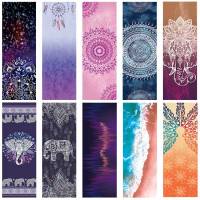 2022 The New 183 * 63CM 3MM Printed Natural Rubber Yoga Mat  Women High Quality Fitness Mats Pilates Gym Exercise Healthy Tapete