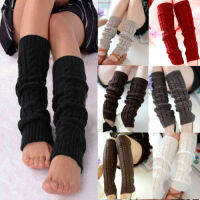 ผู้หญิงถักโครเชต์อุ่นขาเข่าสูงบูตถุงเท้า Cuff Toppers Slouch Winter