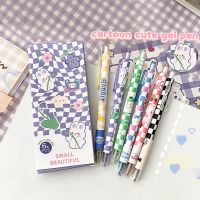 6pcs Cartoon Cute Retractable Gel Pen Set 0.5mm Quick Dry Black Ink Refill Black Ink Pen Cute Pen Writing Journal Notes Offic