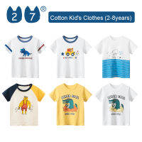 27Kids Store เสื้อยืดแขนสั้นของเด็กเสื้อยืดเด็กหญิงเด็กชายสำหรับเด็กทารก (1Y-8Y) 2023สำหรับเด็กผู้ชายฤดูร้อน