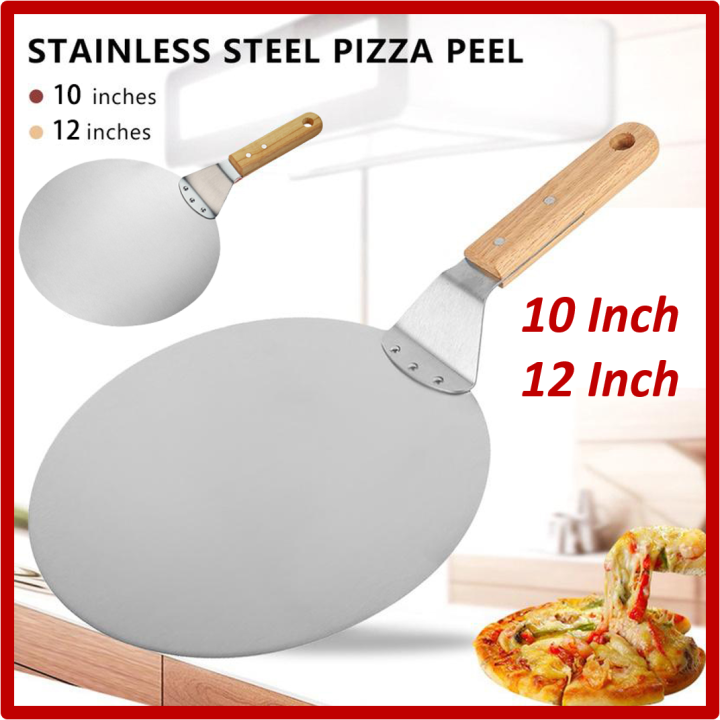 【COD & Ready Stock】Stainless Steel Pizza Peel, 12 Inch Round Metal
