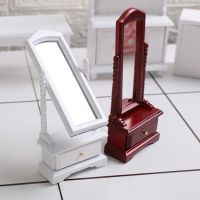 Mini Doll House Full-Length Dressing Mirror Model With Drawer Accessory Room Furniture Toy For Kids Dollhouse Accessories 1:12