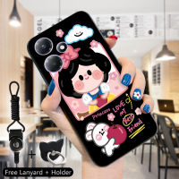 เคสสำหรับ Infinix Hot 30 30i 30 Play (แหวนใส่นิ้ว + เชือกเส้นเล็ก) เคสมือถือลวดลายเด็กผู้หญิงน่ารักปลอกโทรศัพท์ป้องกัน TPU ซิลิโคนกันกระแทกน่ารักเคสฝาหลัง