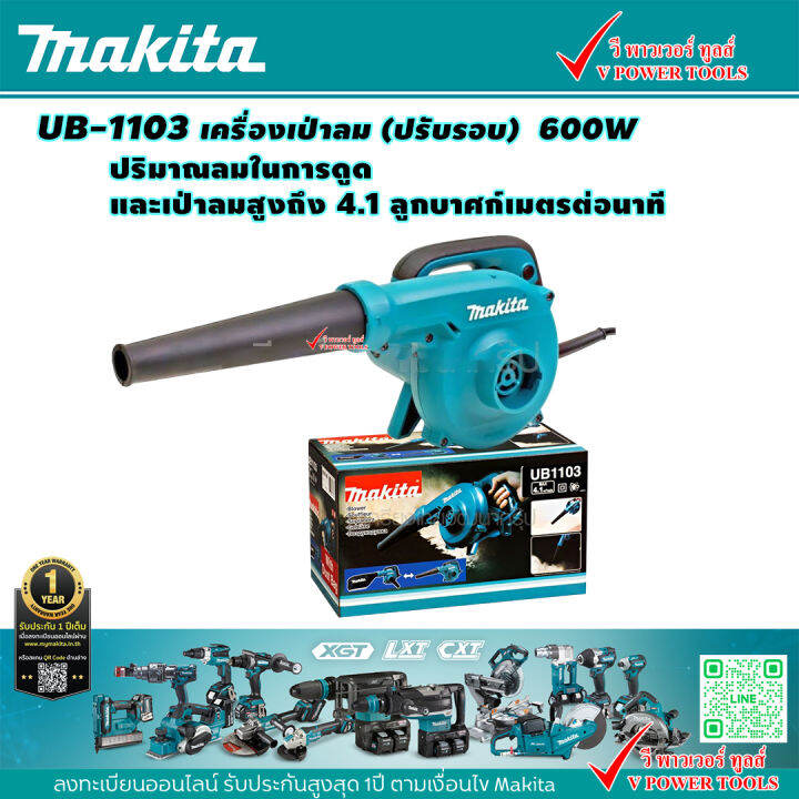 makita-ub-1103-เครื่องเป่าลม-ปรับรอบ-กำลังไฟฟ้าสูงสุด-600