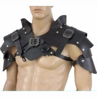 ร้อน, ร้อน★Medieval Steampunk Roman Gladiator Warrior PU Leather Shoulder Armor Pauldrons Viking Knight Samurai Cosplay Costume Props Men