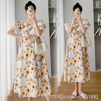 ﹍ jiozpdn055186 8252 verão coreano moda maternidade vestido longo sexy quente elegante linha floral impresso roupas para grávidas gravidez
