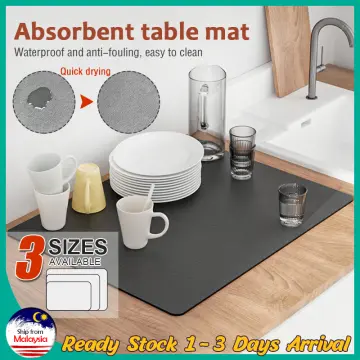 Super Absorbent Coffee Dish Mat Kitchen Counter Draining Pad Quick Drain  Tool for Bathroom Sink Waterproof Non-slip