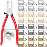 204060 Pcs 2.5cm Key Fob Keychain Hardware with Pliers Tool Set for Wristlet Clamp Key Lanyard Making