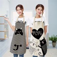 Baking Accessories Apron Kitchen Apron Cute Cat Pattern Women Adult Kids Cartoon Cat Linen Wai Cooking Barbecue Apron Delantal Aprons