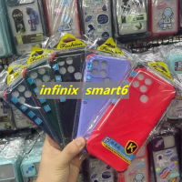 [ส่งจากไทย] Case infinix Smart6 เคสกันกระแทก เคสสีพื้น เคสมือถื silicone สวย บาง หนา TPU พาสเทล ปุ่มสลับสี