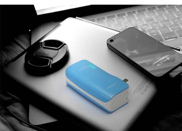 pisen-แบตสำรองแท้-5-000-mah-พาวเวอร์แบงค์-color-power-box-ปลั๊กไฟในตัว-เก็บประจุเต็มที่ได้ยาวนาน-usb-5v-2a-รูปทรงขนาดกระทัดรัดจับถนัดกระชับมือ-สีฟ้า