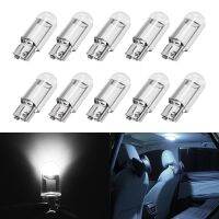 ❃☎☋ 10pcs Newest W5W Led T10 Canbus Car Lights Signal Lamp COB Glass 6000K White Auto License Plate Lamp Dome Read Light Bulb 12V