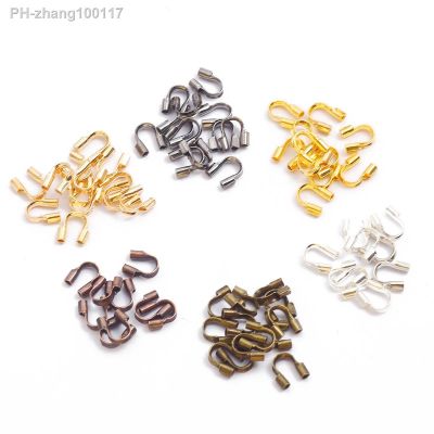 100pcs/lot 4x4mm Wire Protectors Wire Guard Guardian Protectors loops U Shape Accessories Clasps Connector For Jewelry Making