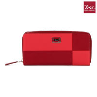 BSC Bag&amp;Luggage กระเป๋าธนบัตรพับยาวซิปรอบ รุ่น QP122300RE - ( สีแดง )