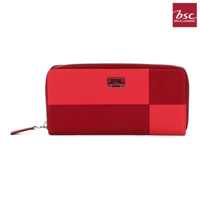 BSC Bag&Luggage กระเป๋าธนบัตรพับยาวซิปรอบ รุ่น QP122300RE - ( สีแดง )