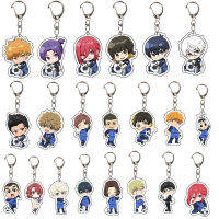 มังงะอะนิเมะสีฟ้าล็อคพวงกุญแจอะคริลิ Isagi Yoichi Bachira Chigiri การ์ตูนน่ารักตัวเลข Key Chain เครื่องประดับกระเป๋า Charm แฟนของขวัญ