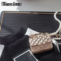 Fashion Pet Dog Pearl Chain Metal Crossbody Bags Messenger Bag Backpack Carrier For Small Medium Dogs Schnauzer LDB01