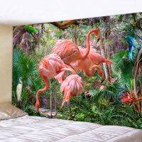 【CW】◎  Pink Tapestry Jungle Wall Hanging Tapestries Leaves Blanket for