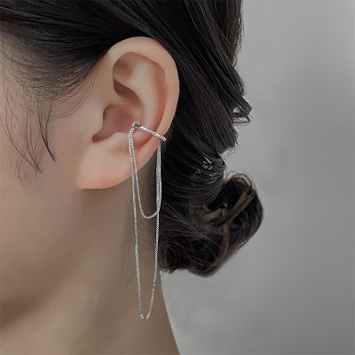 【YF】 1PC Punk Irregular Chain Ear Cuff for Women Clip Earrings Goth Cool Long Tassel Without Piercing Earring Jewelry Gift