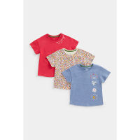 เสื้อยืดเด็กผู้หญิง Mothercare Force Of Nature T-Shirts - 3 Pack CD177