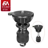 EVUMO 75mm Bowl Adapter Half Ball Flat Semisphere Converter Retractable CNC Mount 38 Screw for Tripod Adjust Balance