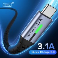 【Super Like】 INIU 3.1A USB Type C เคเบิ้ล LED อย่างรวดเร็วชาร์จโทรศัพท์ชาร์จสายข้อมูลสำหรับหัวเว่ยซัมซุง Xiaomi Mi 9 R Edmi หมายเหตุ LG หนึ่งบวก