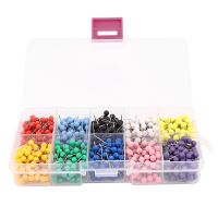 ✔ 1000 Pieces 1/8 Inch Map Push Pins Map Tacks With Plastic Round Heads And Steel Needle Points 10 Colors (Each Color 100 PCS)