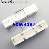 (5pcs/lot) 40W 40 ohm /- 5 Horizontal cement resistor 40W40RJ Cement resistance 40W40ΩJ Ceramic resistor plug-in RX27-4H