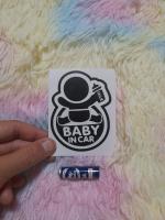 sticker สติ๊กเกอร์ ตัด baby in car 001 size 7.5x10 cm.