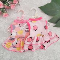 ZZOOI Sweet Pet Princess Dress for Cats Summer Cute Cherry Strawberry Pattern Pets Clothes Kitten Puppy Dog Costume mascotas Products