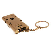 Perfk High Decibel Stainless Steel Outdoor Emergency Survival Whistle Gold