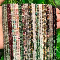 Natural Stone 3x2mm Tiny Beads Faceted Crafts Tourmaline moonstone Quartzs Loose Beads Diy Waist Beads Women Jewelry Making Exterior Mirrors