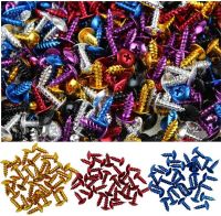 20pcs M5X14mm aluminum colorful self tapping bike bolts kit fastener clips screw motocross accessories motorcycle screw