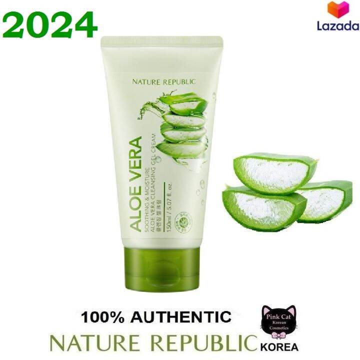 Korean Cosmetics NATURE REPUBLIC Aloe Vera Cleansing Gel Cream 150ml
