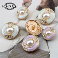 10pcs Super Beautiful Pearl Buttons for Coat Purple Luxury Rhinestone Decorative Buttons for Clothing Fashion DIY Sewing Buttons