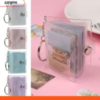 ZONGMA 1PC กระเป๋า พวงกุญแจ แบบพกพา อุปกรณ์เสริม 2 นิ้ว Mini Photo Albums สำหรับการ์ดรูปถ่าย ที่ใส่รูปถ่าย