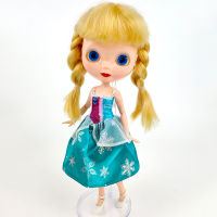 Blue Snowflakes Princess Gown ตุ๊กตาเสื้อผ้าสำหรับตุ๊กตา Blythe ชุดตุ๊กตาสำหรับ Neo Blythe 16อุปกรณ์เสริมชุดสำหรับตุ๊กตา Licca