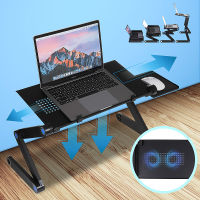 Black Adjustable Folding Laptop Desk Computer Table Stand Tray for Bed Useful Side Tables Furniture Living Room Table 42CM/48CM