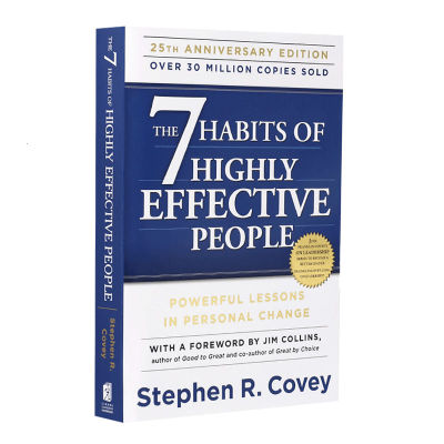 Seven Habits OfมีประสิทธิภาพสูงคนภาษาอังกฤษOriginalรุ่น7 Habits Ofมีประสิทธิภาพสูงคน25th Anniversary Edition Stephen Coveyหนังสือธุรกิจฝึกฝนทักษะ