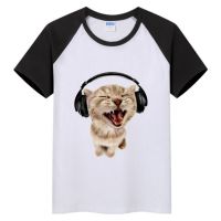 Y2K European and American Street Style Harajuku Cute Cat Loose Panel Short Sleeve T-shirt Womens Summer Korean Fashion INS